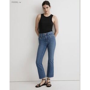 Madewell Mid-Rise Kick Out Crop Jeans In Saywell Wash Women's Denim Size 29 $138